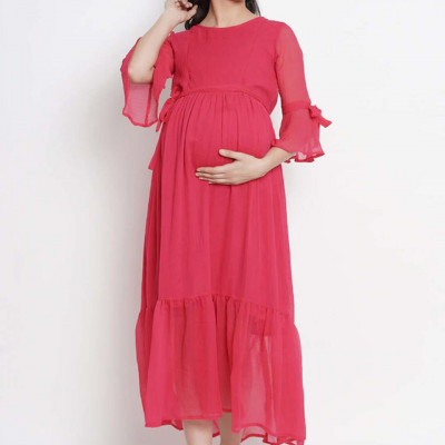 Fit and Flare Maternity Feeding Dress