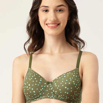Olive Green & Blue Bra