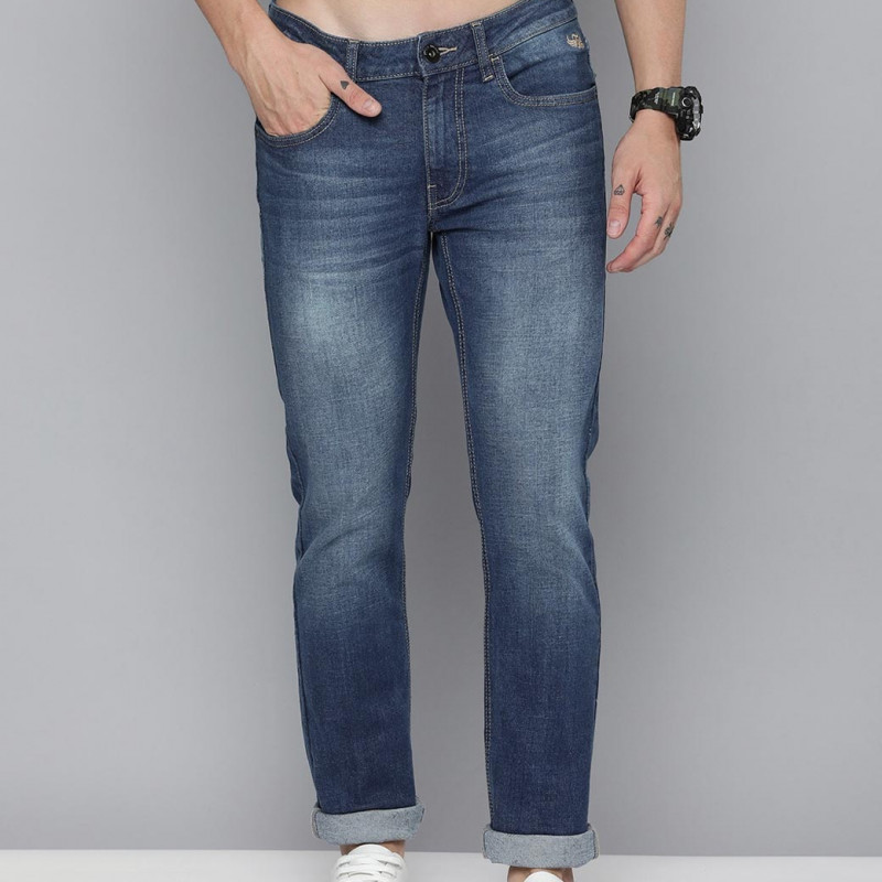 Men Blue Slim Fit Heavy Fade Jeans