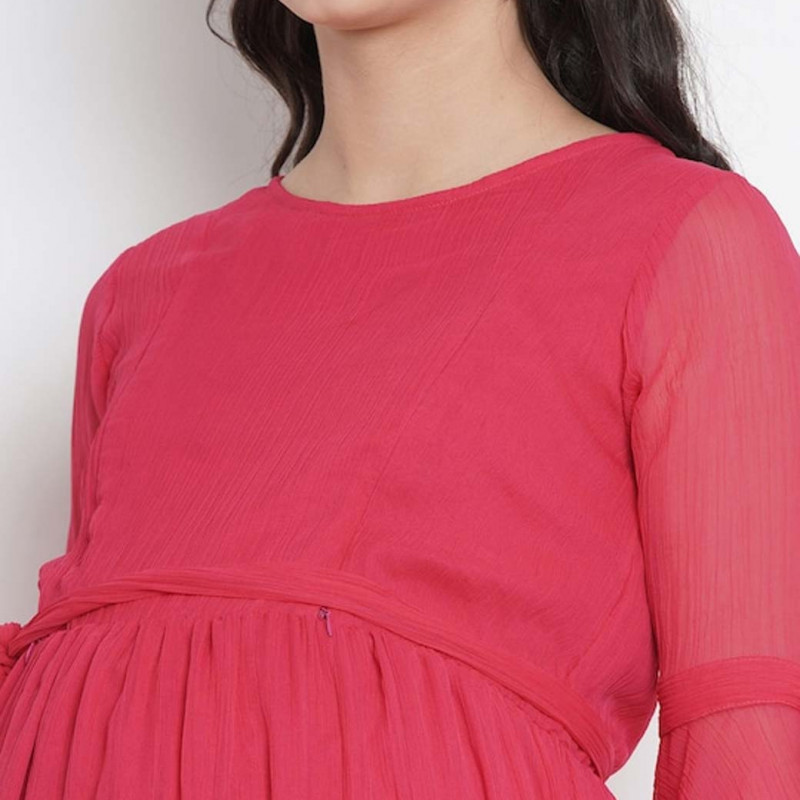 Fit and Flare Maternity Feeding Dress