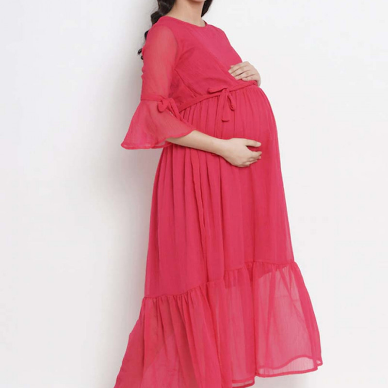 Fit and Flare Maternity Feeding Dress