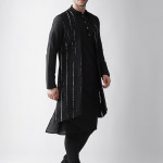 Men White Floral Printed Kurta