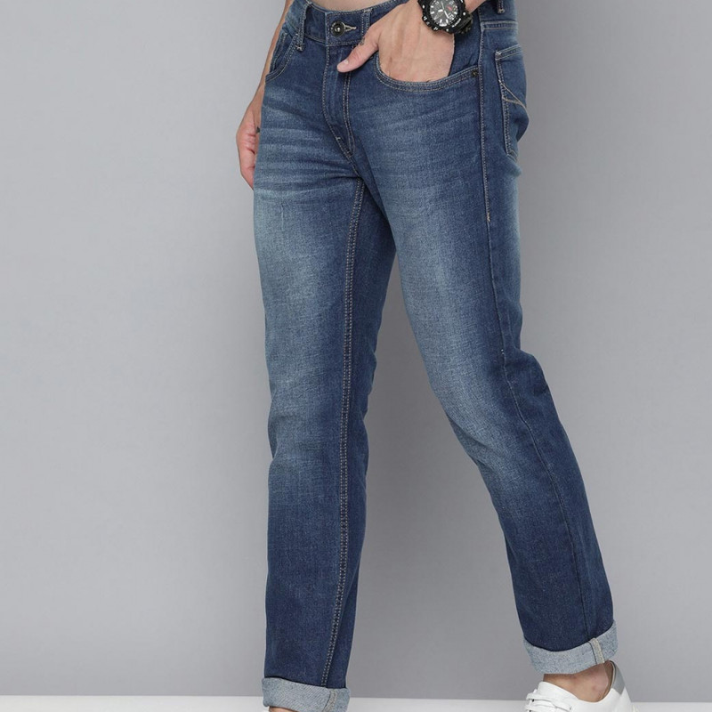 Men Blue Slim Fit Heavy Fade Jeans