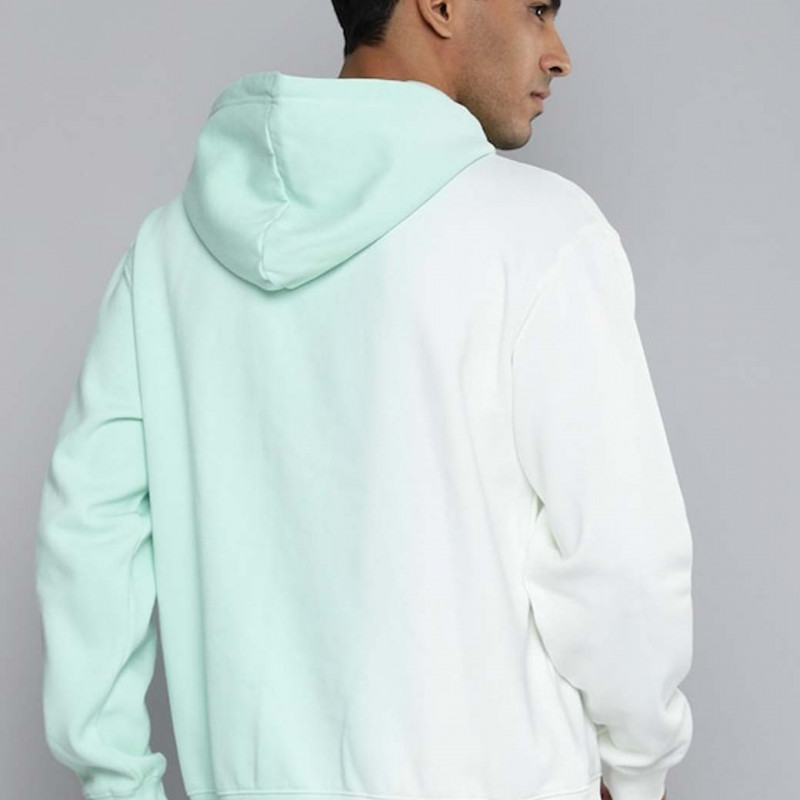 Men Sea Green Basketball Hooded Sweatshirt