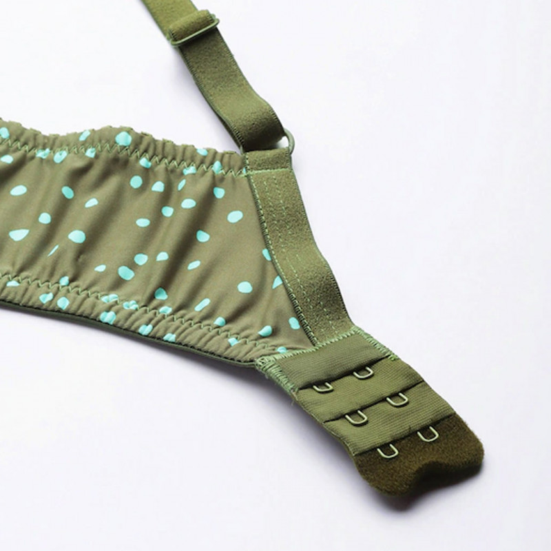 Olive Green & Blue Bra